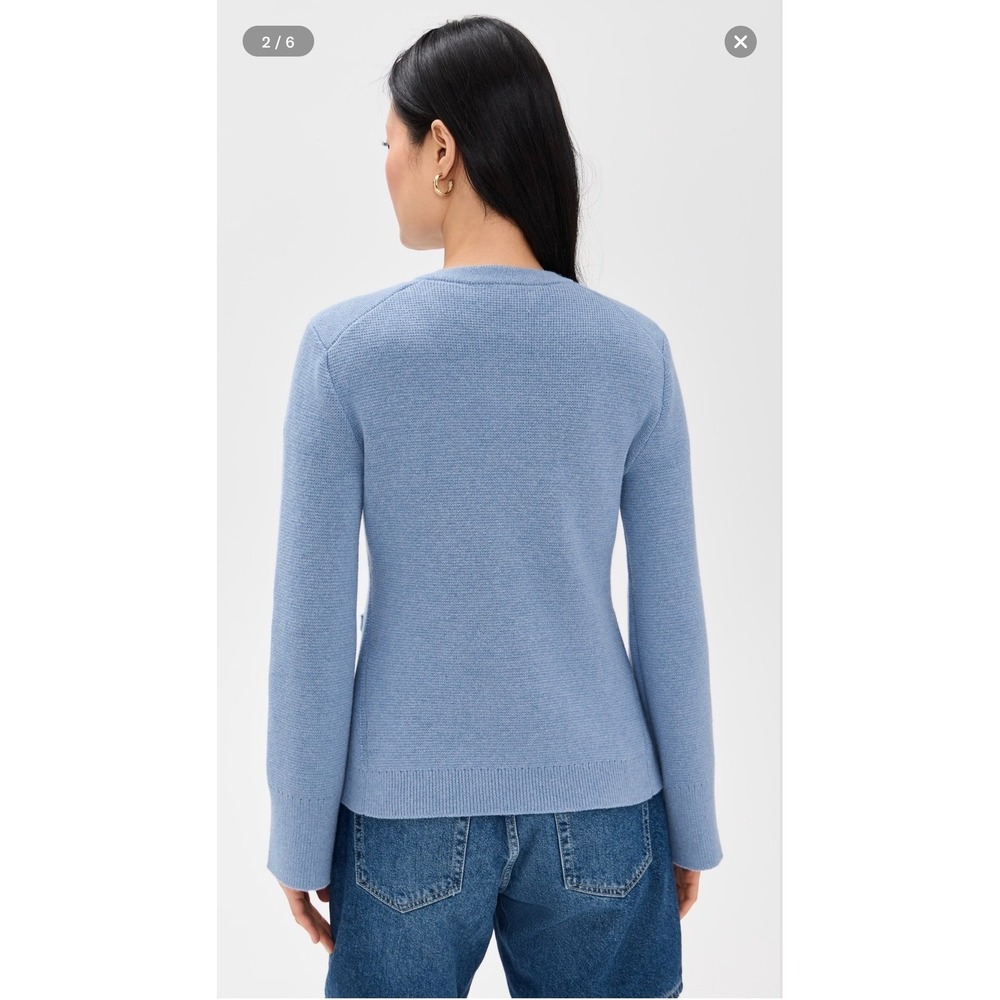 Alex Mill Provence Sweater Jacket Dolly Blue Button Size M NWOT Pristine - Picture 3 of 14